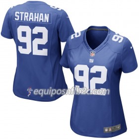 Camiseta Mujer NFL New York Giants Michael Strahan 92 Nike Azul 